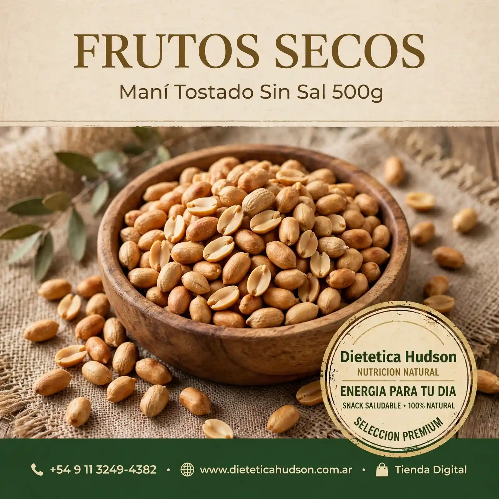 Maní Tostado Sin Sal 500g